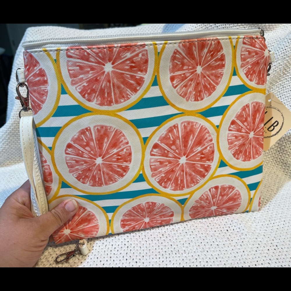 🐙L.I.B New York Crossbody/Wristlet Blood Orange Bag NWT